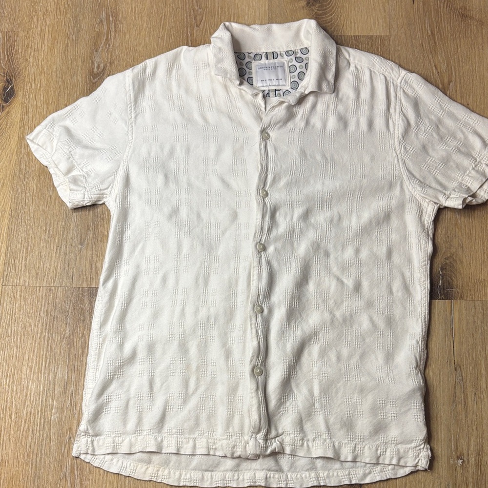 Denim & Flower Men's Cream Button Down Shirt